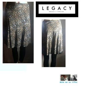 Legacy NWOT Animal Print Skirt Over Black Leggings